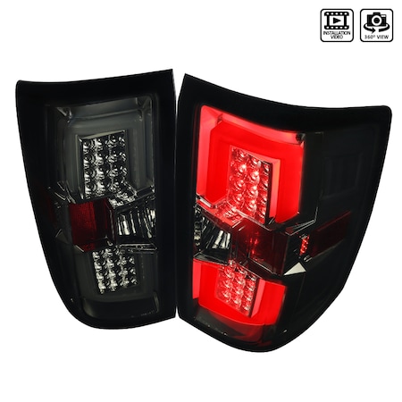 Spec-D Tuning 14-15 Chevrolet Silverado LED Tail Lights - Smoke LT-SIV14GLED-TM